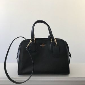 COACH Mini Nolita Satchel in Black Pebbled Leather